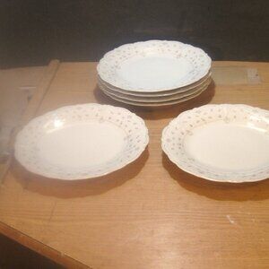 4 (only) Dinner Plates Tirschenreuth Baronesse Blue Royal-Bavaria Germany 10"